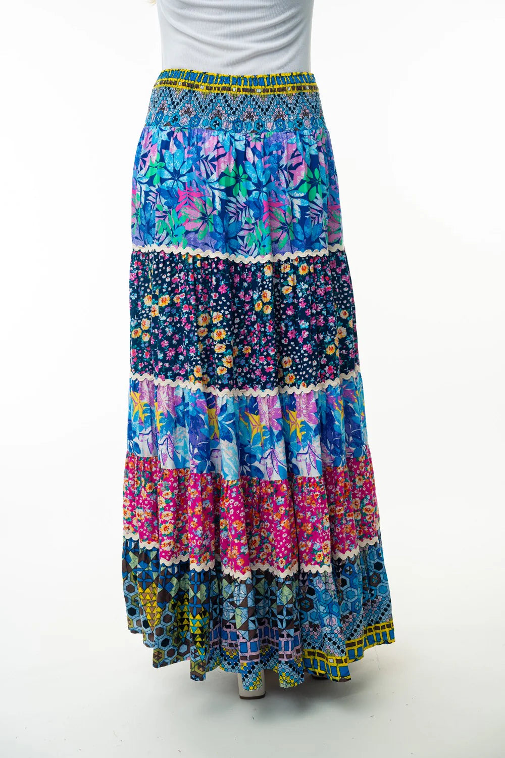 Boho Tiered Skirt in Multicolor
