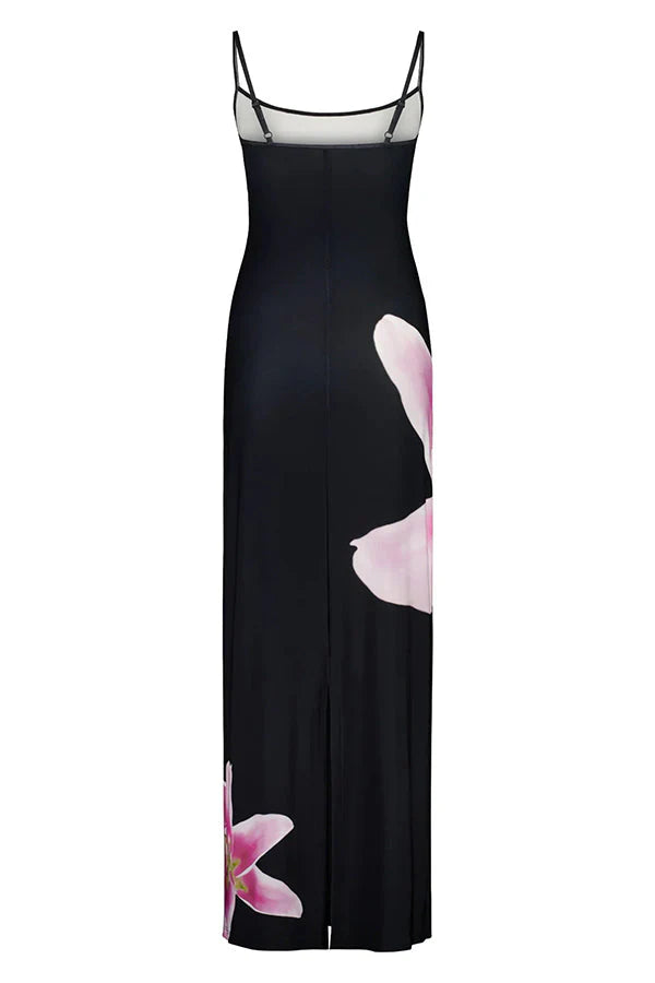 Lily Floral Slip Stretch Vacation Maxi Dress