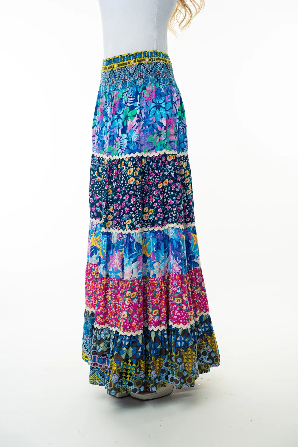Boho Tiered Skirt in Multicolor