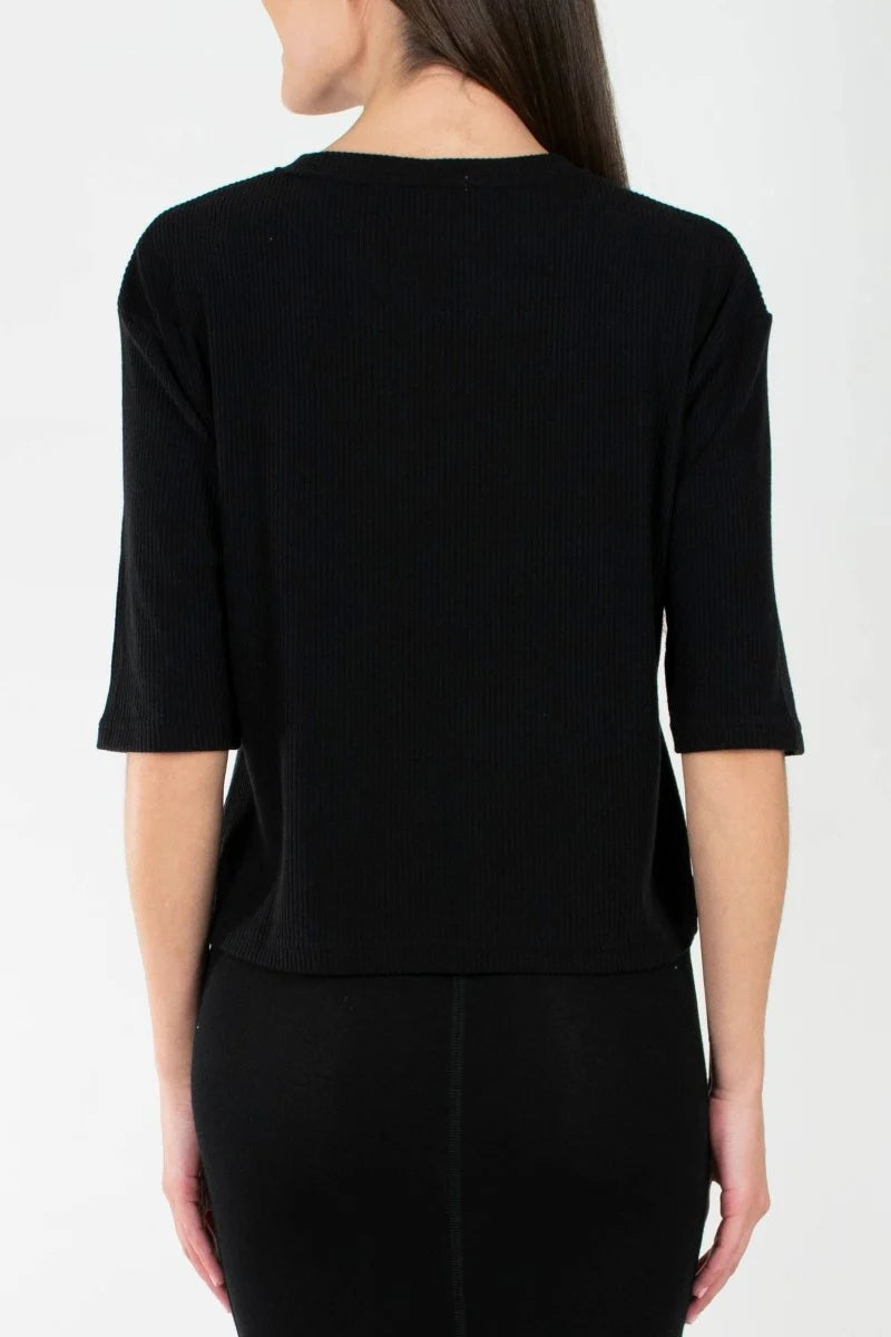 REMI TEE RIBBED (BLACK)